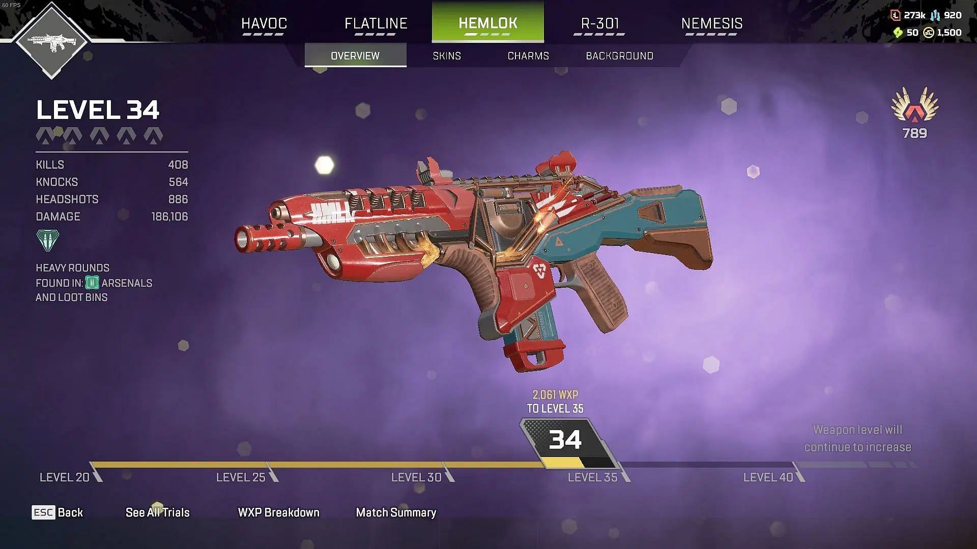 Hemlok Burst AR in the weapon locker (Image via EA)